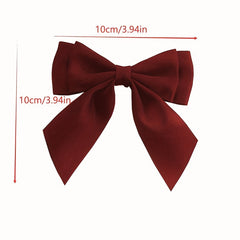 Satin Double Layer Bow Tie Solid Necktie Women's Dress Up Accessories