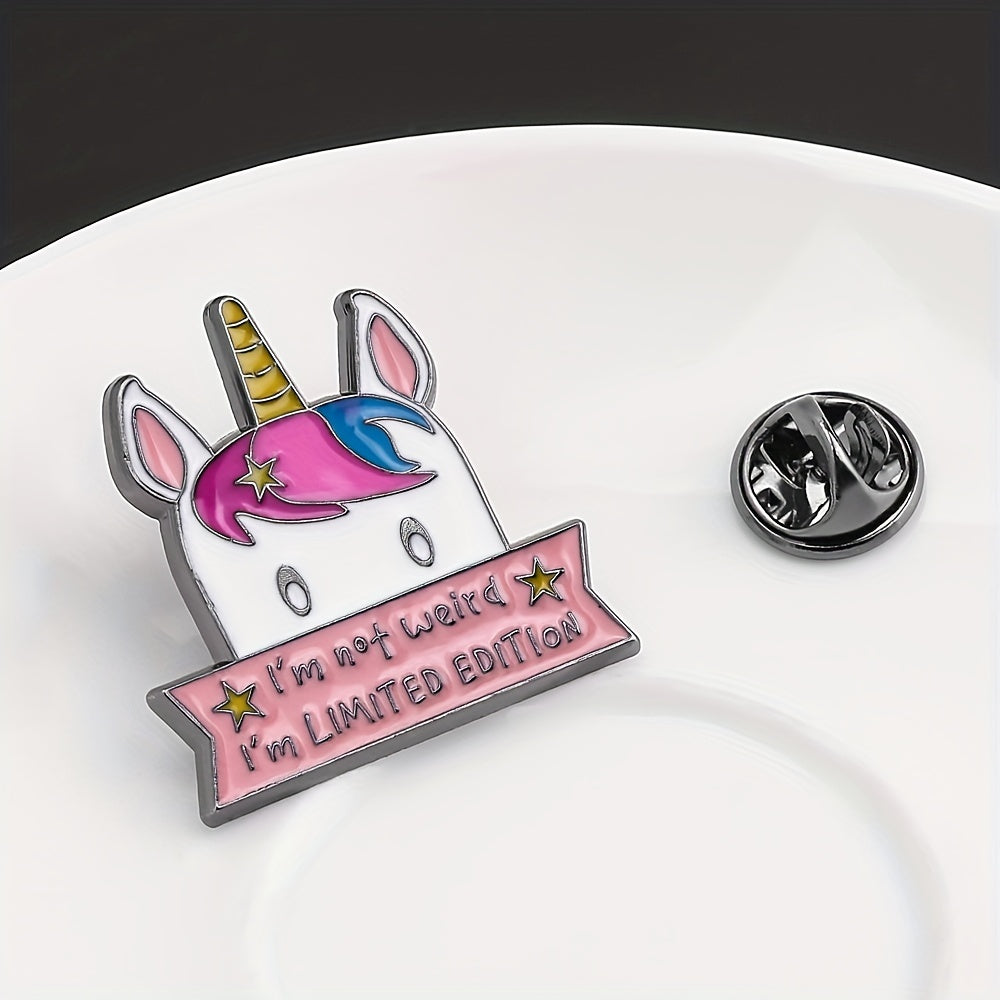 Cartoon Unicorn Enamel Brooch for Girls