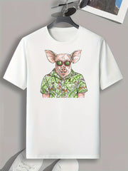 Pig Print Men's Graphic T-Shirt for Summer