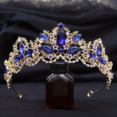 Golden Rhinestone Tiara for Bride - Birthday Princess Crown