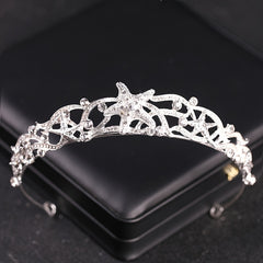 Bridal Princess Rhinestone Starfish Tiara Wedding Crown Headband