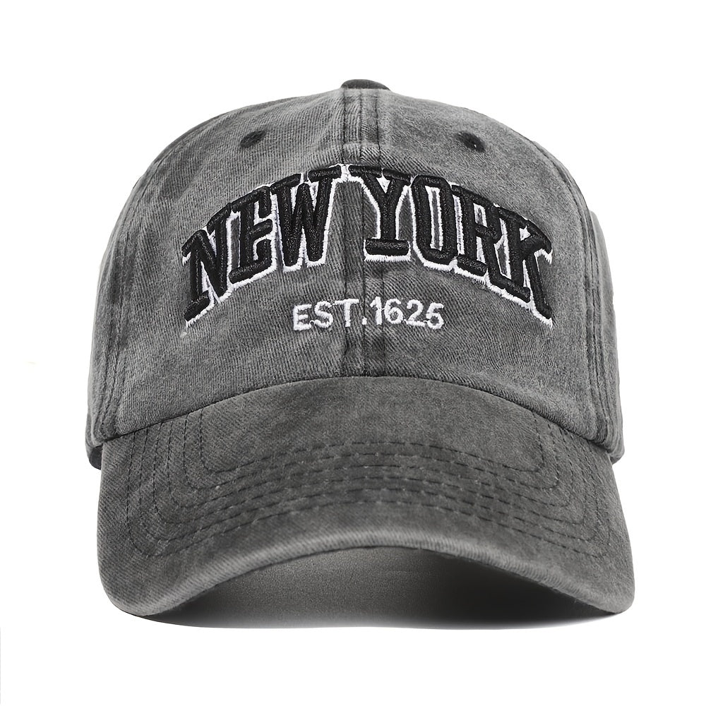 Kids Distressed Baseball Cap YORK Embroidery Sun Protection Hat