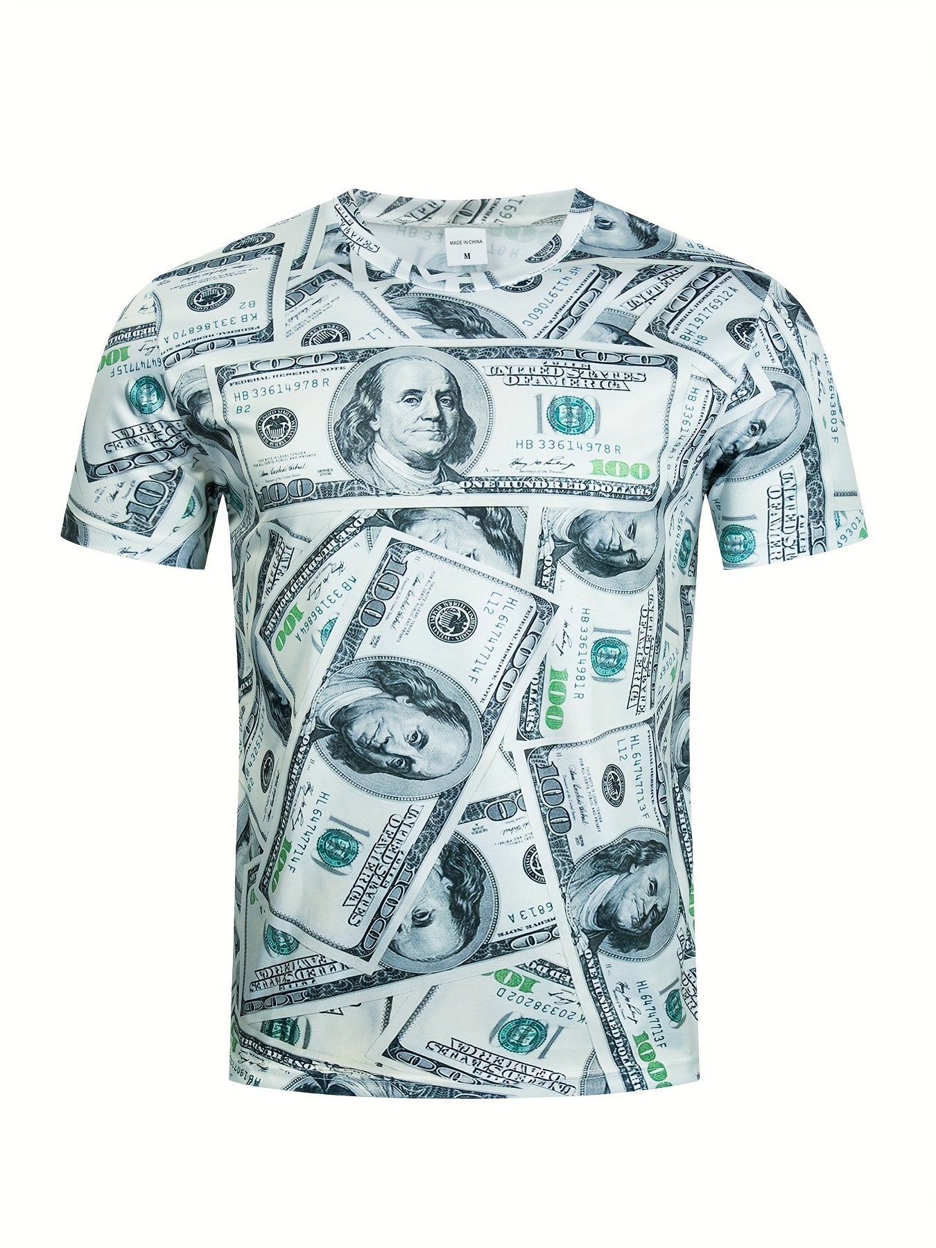 Men's Money Graphic 3D Print T shirt Active Shorts Set