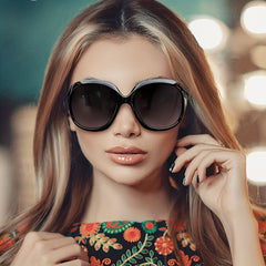 Round Sunglasses Women Men Gradient UV400