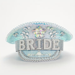 Faux Pearl Bride Hat Sequin Rhinestone Bachelorette Party Captain Caps