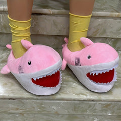 Girls Cartoon Shark Slip On House Shoes - Soft Non Slip Comfortable Indoor Shoes