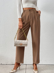 Straight Leg Capris Pants Trouser for Business Women