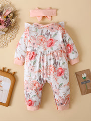 Baby Girls Floral Print Long Sleejson for Winter