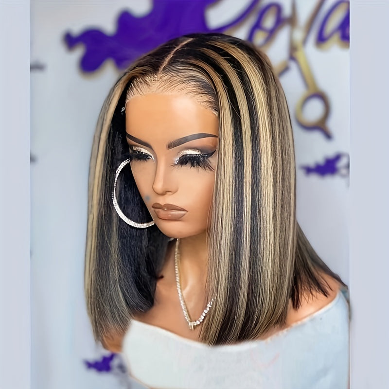 Blonde Short Bob Wig Transparent Lace Frontal Human Hair Wigs