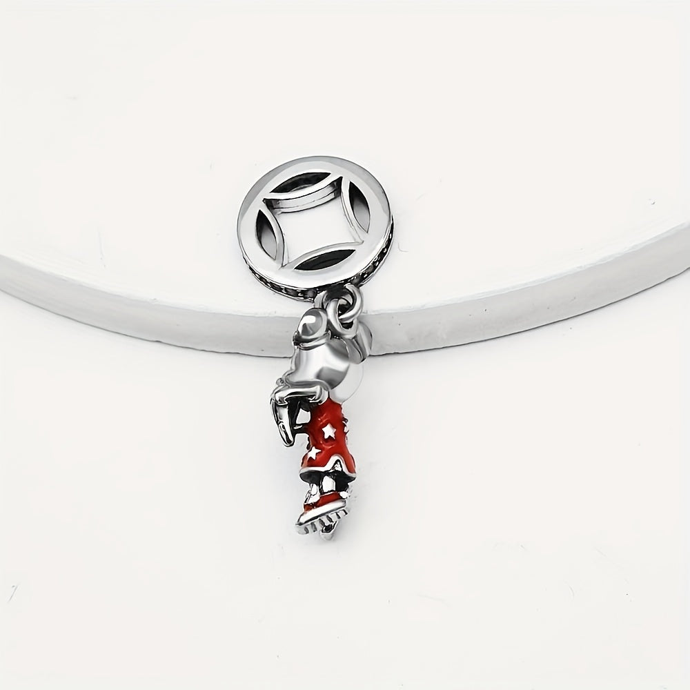 Heart Zircon Pendant Mouse Beads Charm for Necklaces