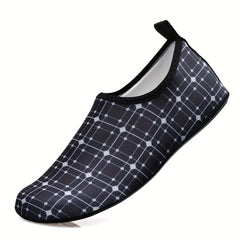 Women's Plaid Pattern Slip On Water Socks Quick Drying Shoes