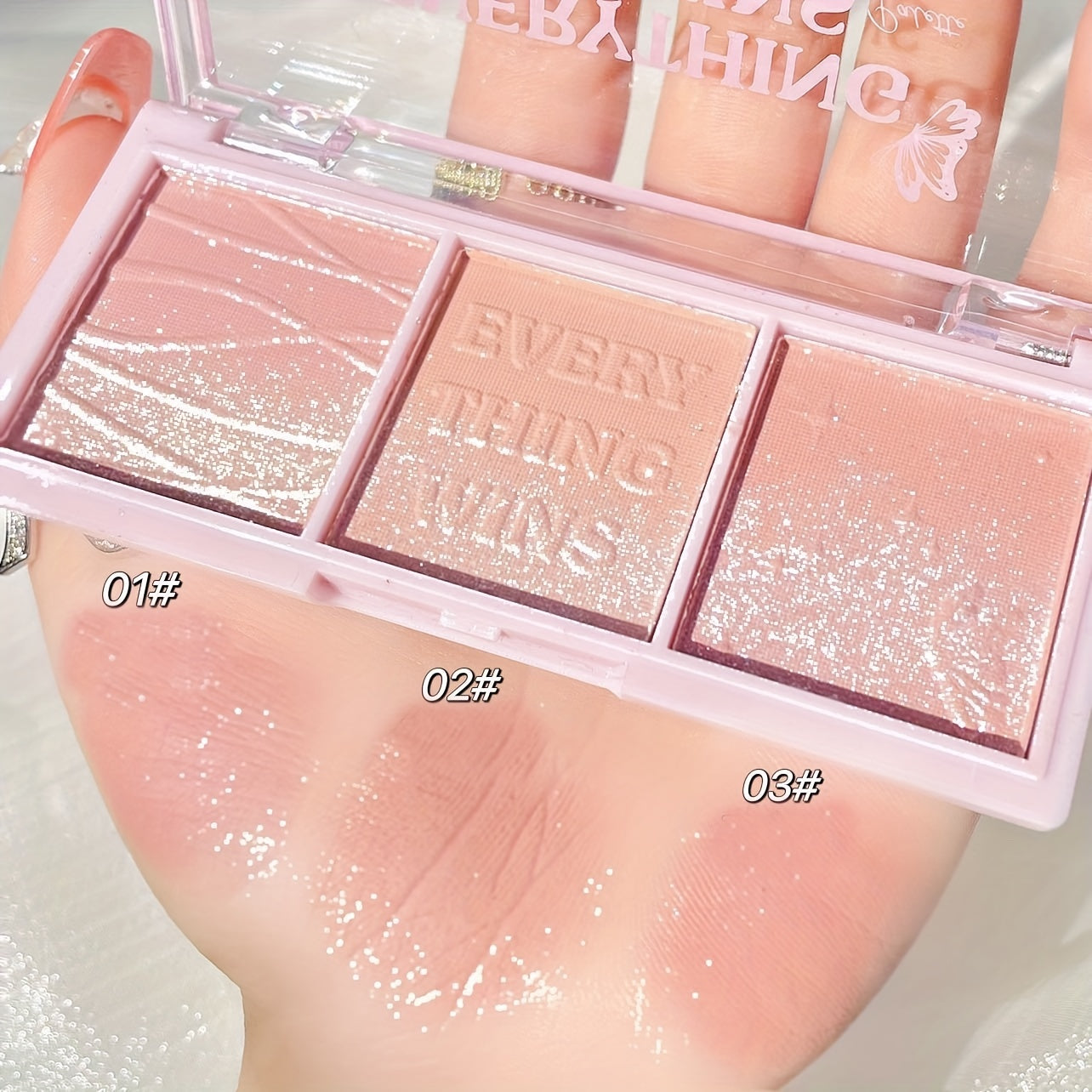 Pearlescent Blush Eye Shadow Highlighter Shimmer Nude Makeup