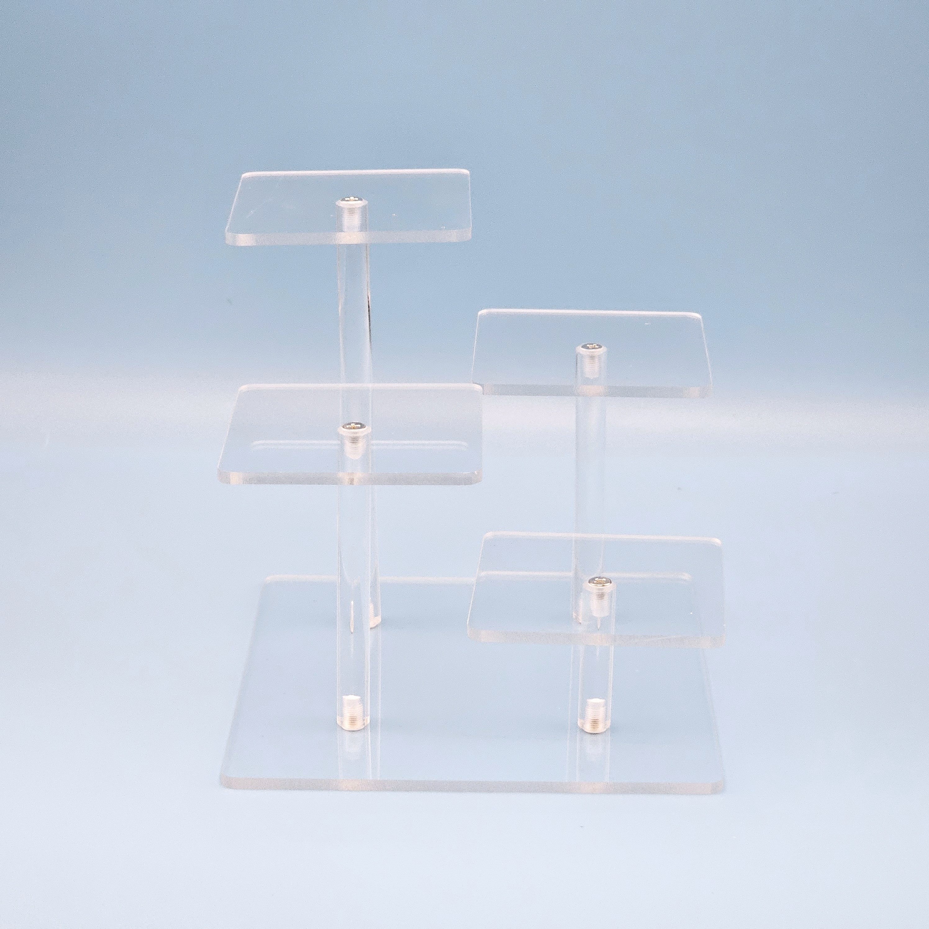 Acrylic Clear Display Rack Tier Square Round Storage Holder Desktop