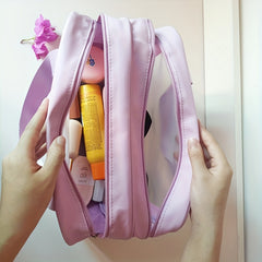 Purple Toiletry Bag Travel Bag With Handle Dry Wet Separation Makeup Cosmetic