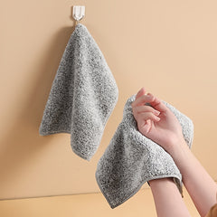 2pcs Microfiber Dish Cloths Absorbent Bamboo Charcoal Fiber Cleaning Cloth