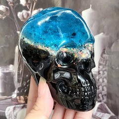 3pcs Skull Silicone Molds Clear 3D Candle Wax Casting Halloween Decor
