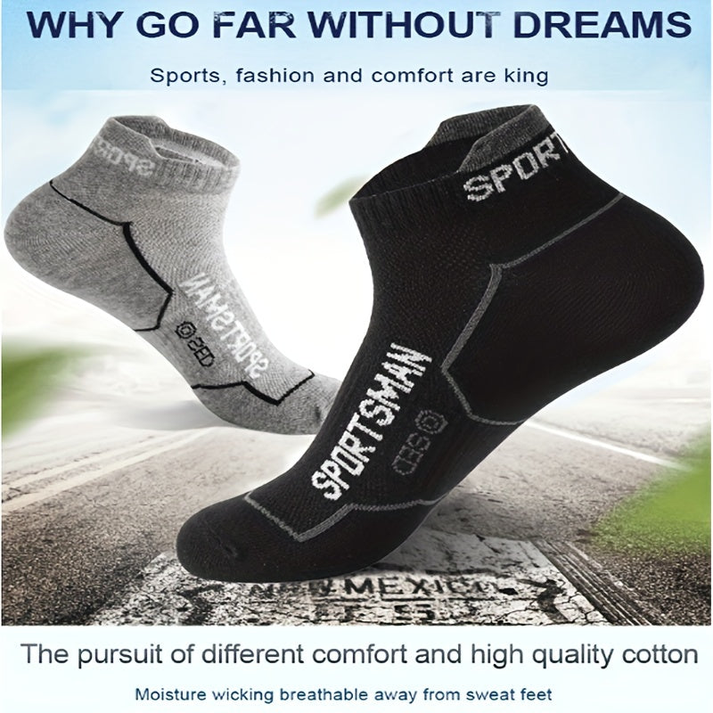 Athletic Cycling Running Ankle Crew Socks - 5 Pairs