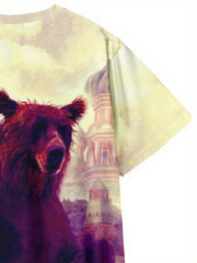 Boy's Brown Bear Graphic T Shirt - Summer Tee