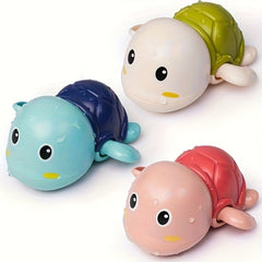 3pcs Swimming Turtles Bath Toys for Toddlers 1-4 Years Green Pink Non Toxic