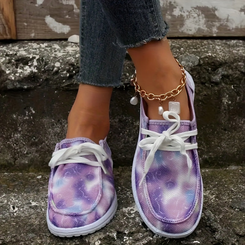 Women's Casual Canvas Lace-Up Flat Sneakers