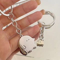 Ghost Spooky Keychain Funny Key Ring Purse Bag Backpack Car Charm Pendant
