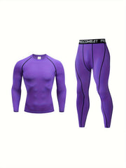 Men's Quick Dry Compression Long Sleeve Shirt & Leggings Set