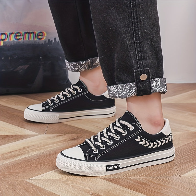 Men's Low Top Canvas Skate Shoes Outdoor Walking Sneakers