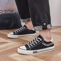 Men's Low Top Canvas Skate Shoes Outdoor Walking Sneakers