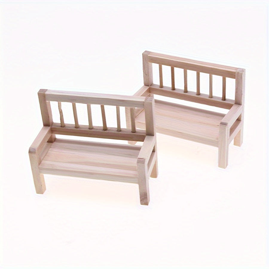 Wooden Backrest Chair Dollhouse Furniture Micro Scale Home Decor DIY
