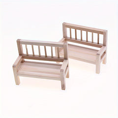 Wooden Backrest Chair Dollhouse Furniture Micro Scale Home Decor DIY