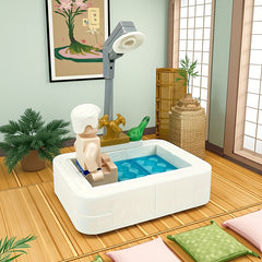 Small Block MOC Bathroom Tub DIY Toilet Toy