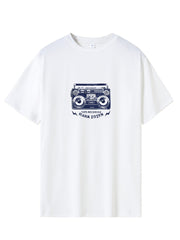 Retro Letter Print Men's Graphic Tee Casual Comfy Tshirt