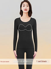 Women's Thermal Underwear Set Long Sleeve Crew Neck Tops & Pants
