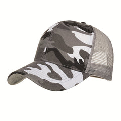 Breathable Camo Trucker Hat for Outdoor Sports and Activities