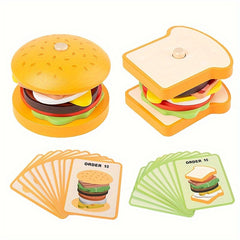 Wooden Hamburger Sandwich Toy