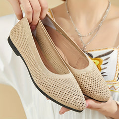 Women's Breathable Mesh Flat Point Toe Slip-On Lightweight Shoes