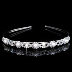 Rhinestone Double Layer Queen Crown Tiara Headband Bridal Wedding Hair Accessory