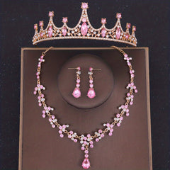 Crystal Crop Necklace And Earrings Set Bridal Jewelry Accessories