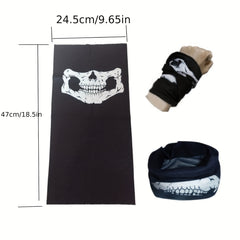 Bicycle Ski Skull Half Face Mask Ghost Scarf Neck Warmer Halloween Props