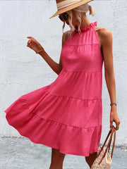Ruched Sleeveless Dress Tiered Women's Clothing