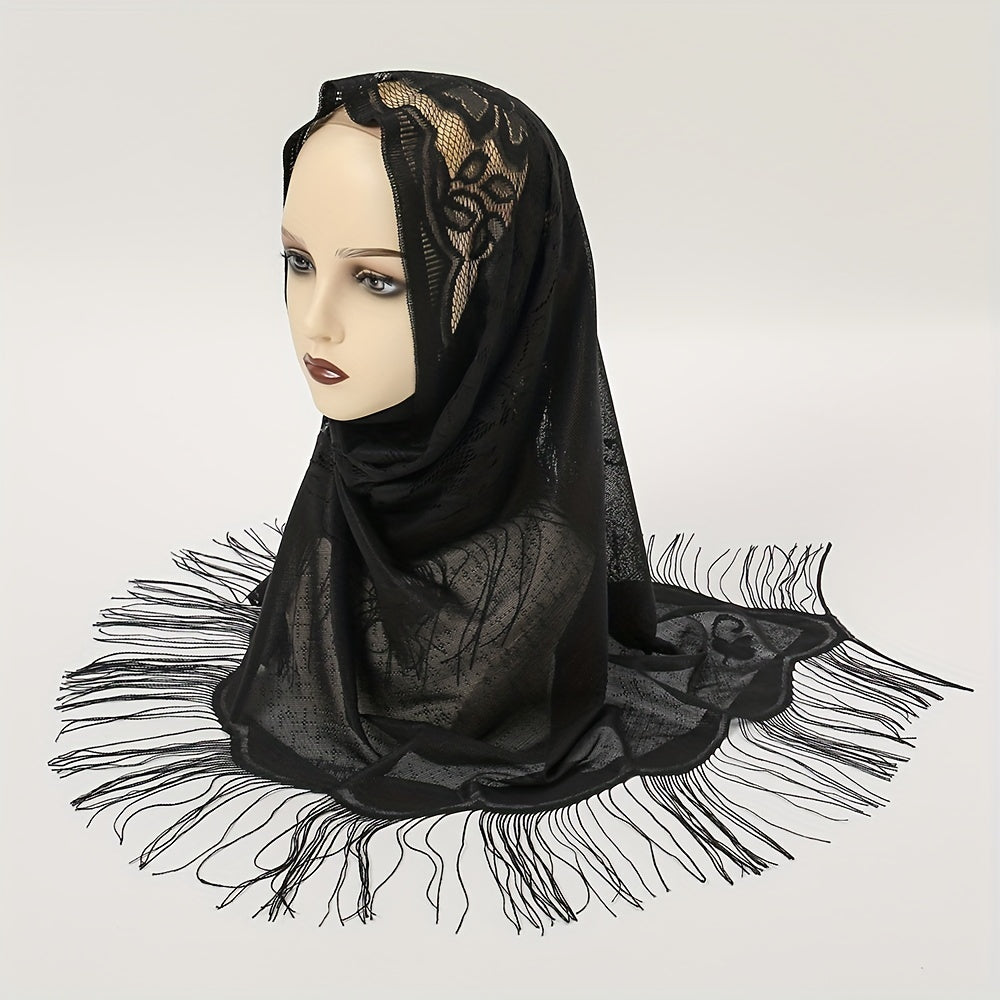 Fringed Triangle Scarf Soft Shawl Classic Wrap