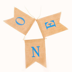 Burlap Dovetail Flag 1st Birthday Party Decoration Banner