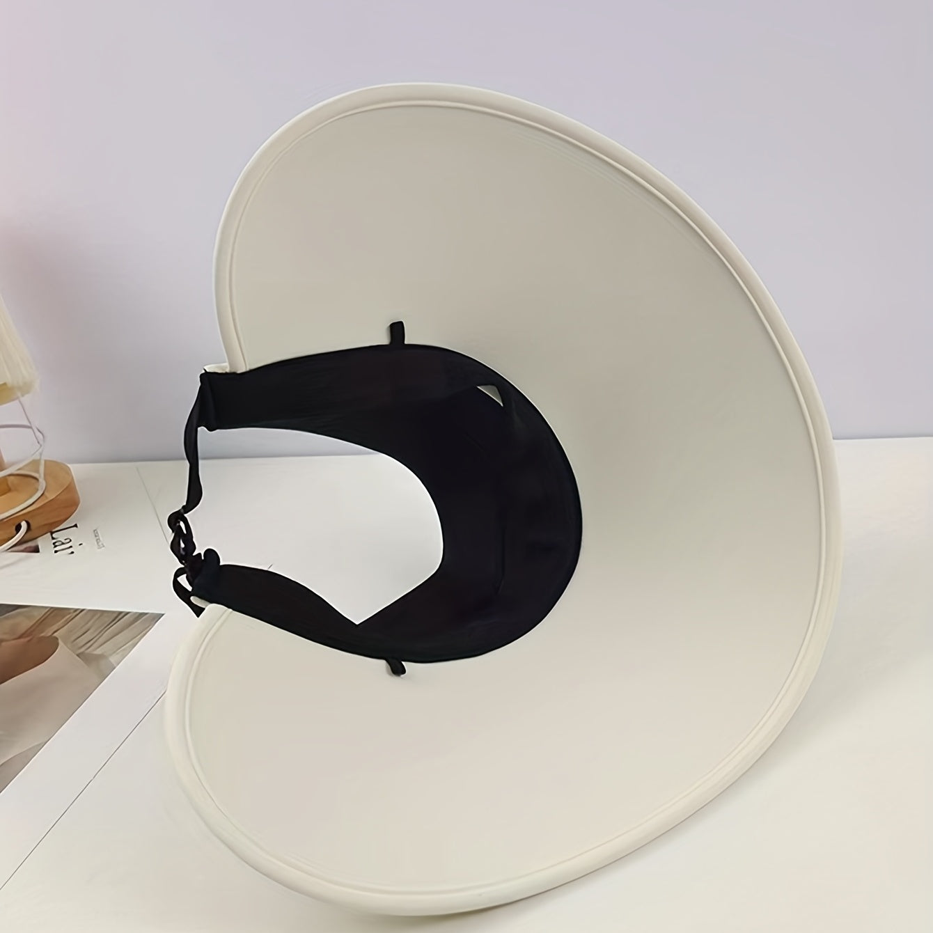 UV Protection Sun Visor Hat Wide Brim Solid Ponytail Sun Hat