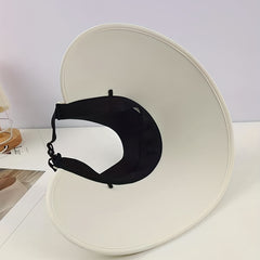 UV Protection Sun Visor Hat Wide Brim Solid Ponytail Sun Hat