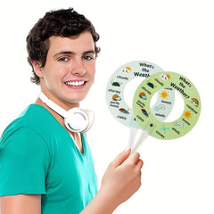 2pcs Weather Signal Cards for Interactive Learning