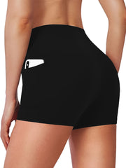 High Stretch Yoga Shorts With Side Pockets Women's Activewear