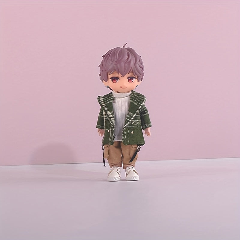 1 Pc Plaid Jacket for Dolls OB11 Coat Holiday Christmas Dress