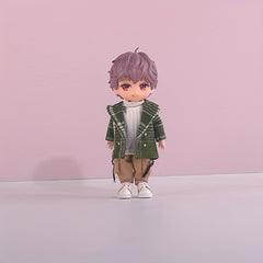 1 Pc Plaid Jacket for Dolls OB11 Coat Holiday Christmas Dress