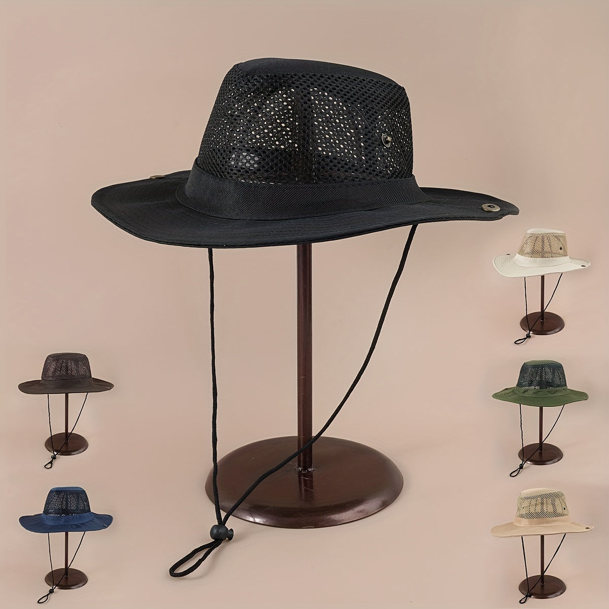 Breathable Mesh Bucket Hat Solid Foldable Sun Hat For Men And Women