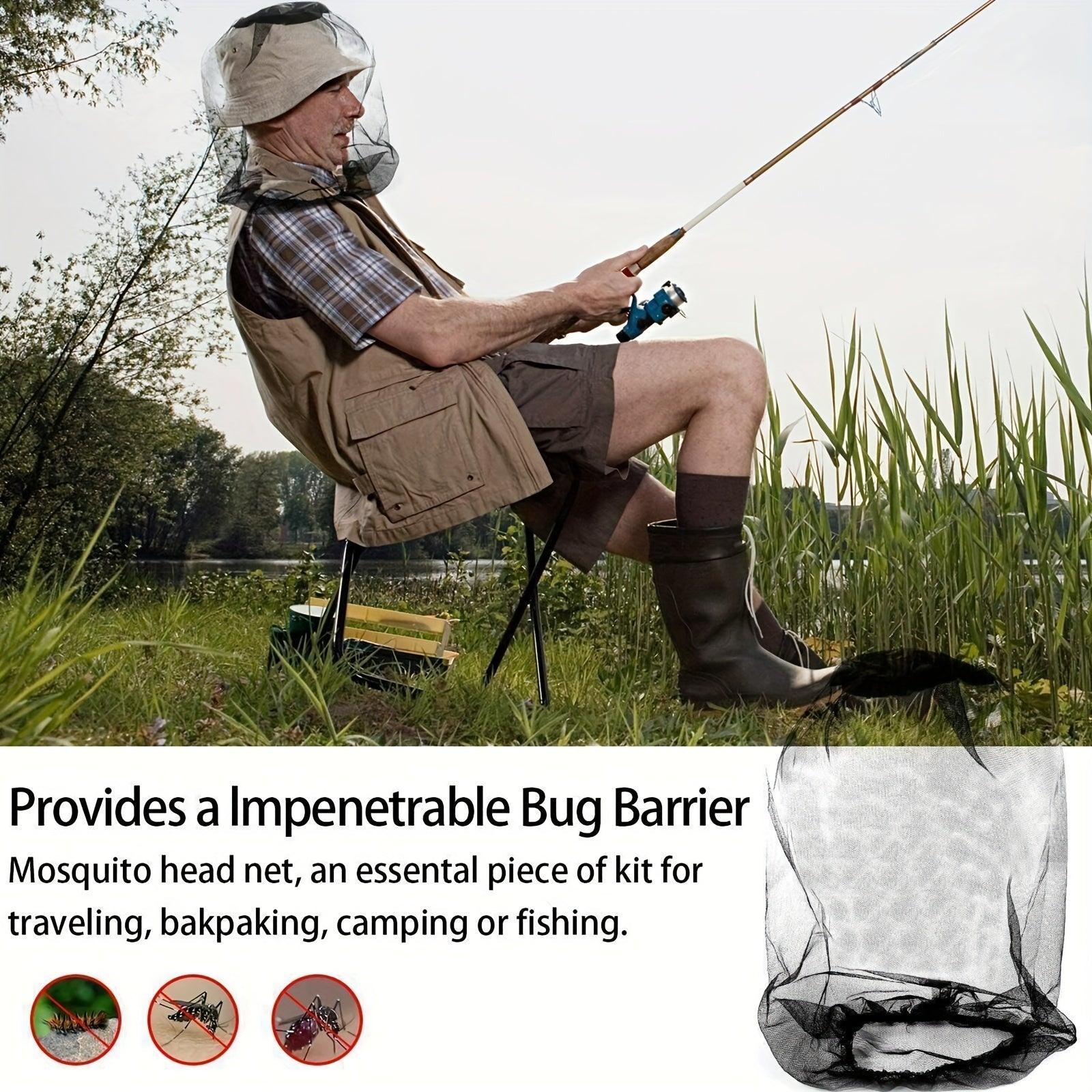 Outdoor Mosquito Head Mesh Nets - Protect Yourself from Insects